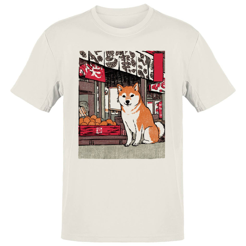 Shiba Inu Market Street Japanese Art T-Shirt