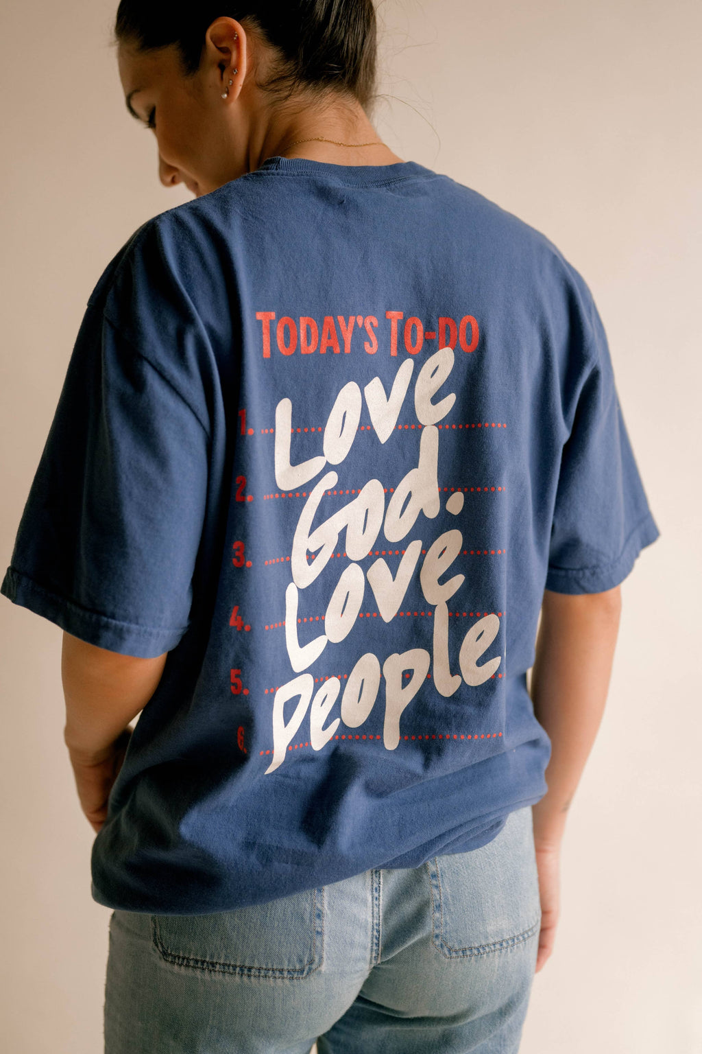 Love God Love People Tee- Classic Blue | Christian Tee