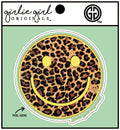 Decal/Sticker Leopard Happy Face Yellow-2452