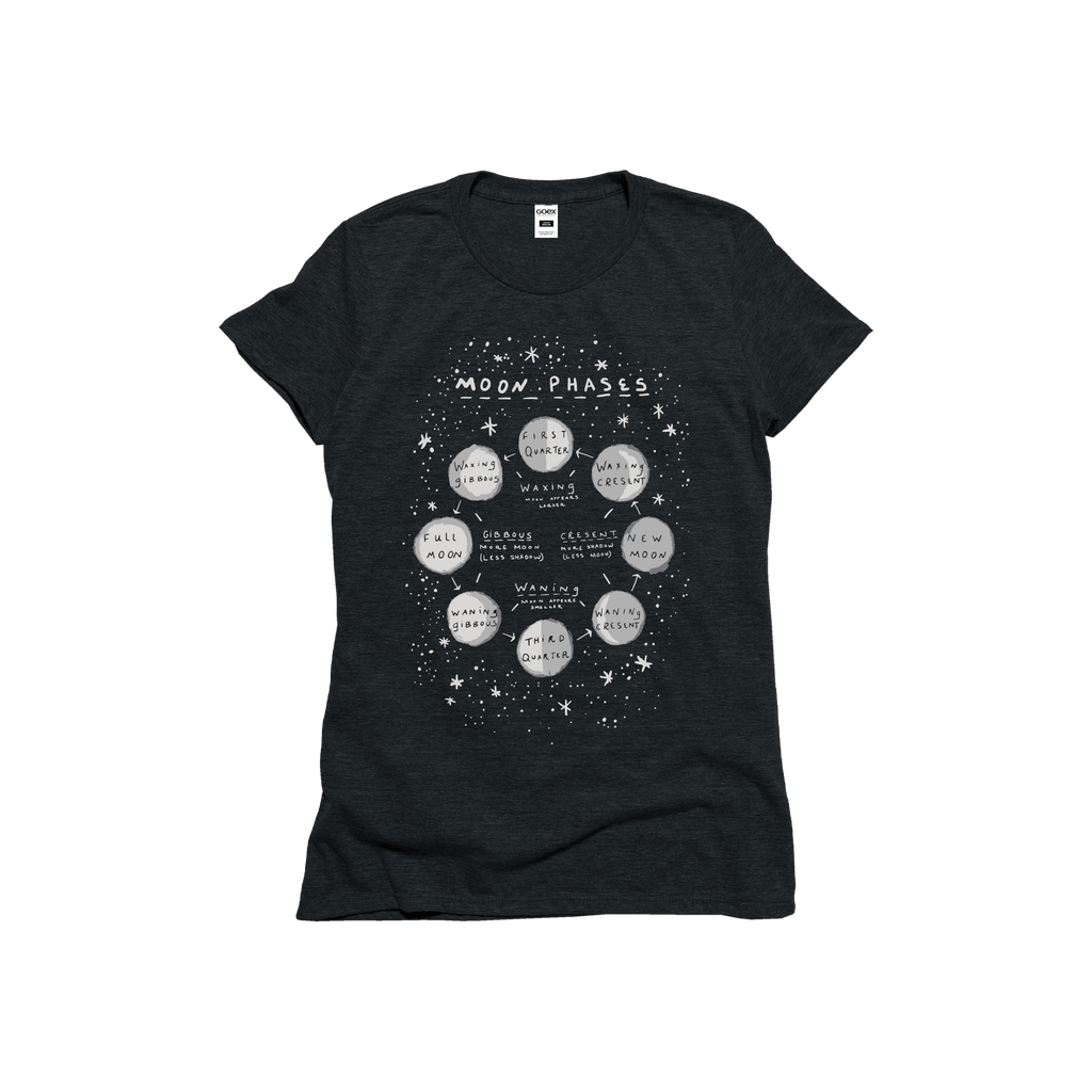 Moon Phases Graphic Tee - Charcoal - 24pk