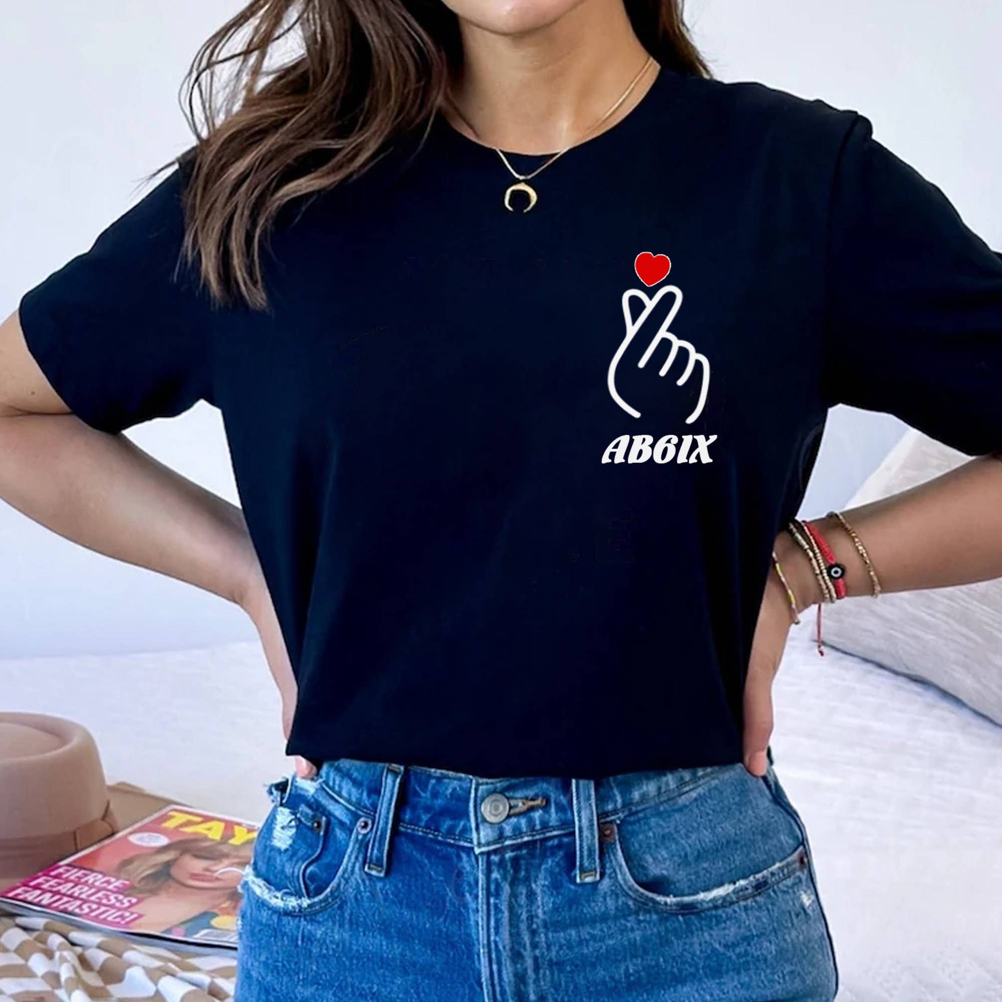 AB6IX-Inspired T-Shirts - Spread Love with Finger Heart