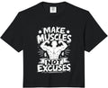 Gym Make Muscles NOT Excuses Funny Weight Training Comfort Colors Crop Top