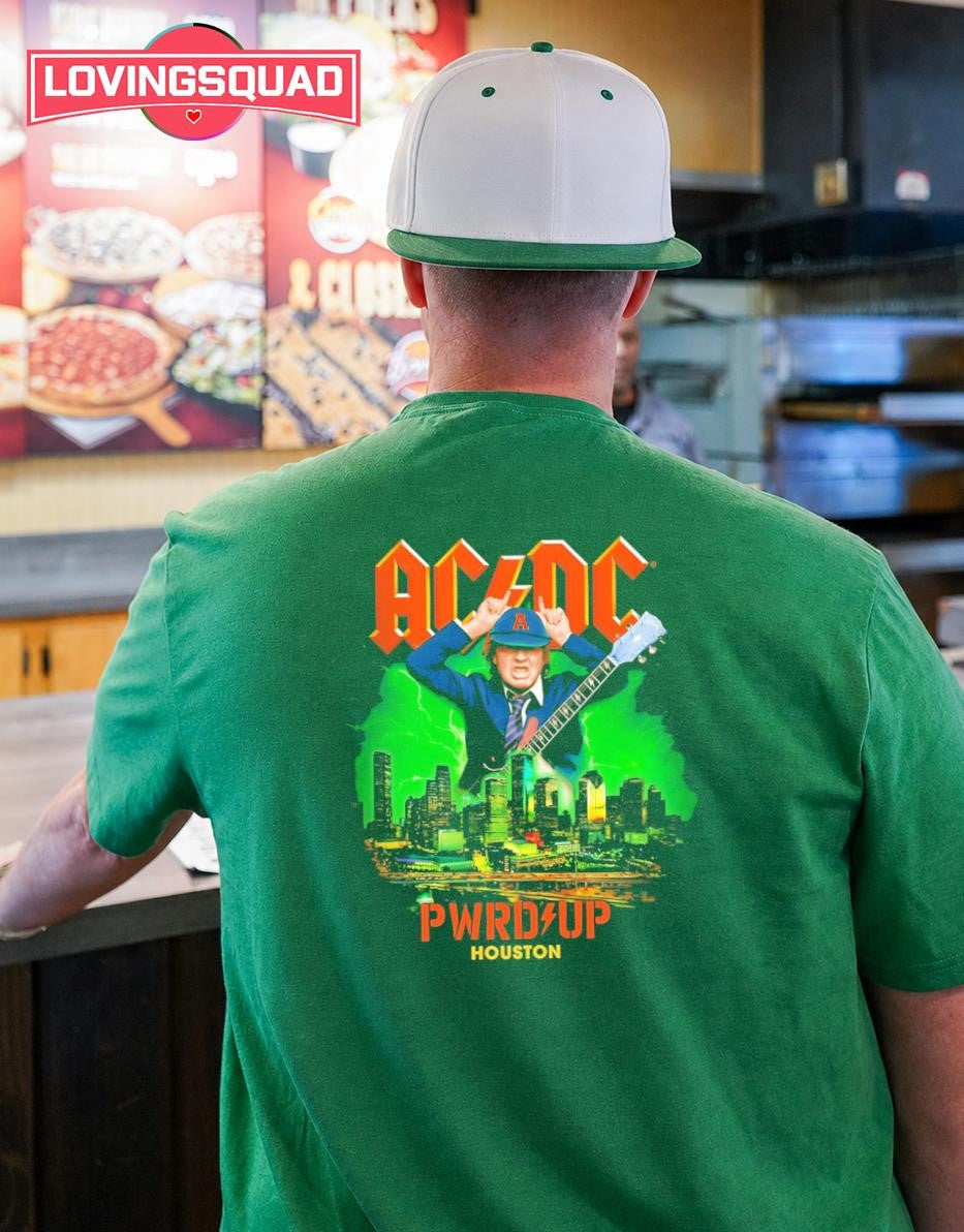 AC DC Angus Young Pwr Up Houston Tour Hard Rock shirt