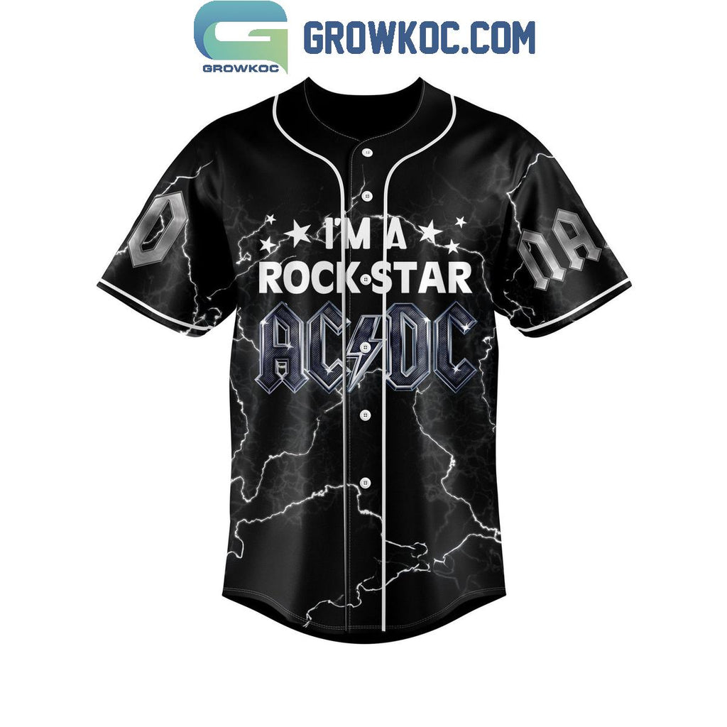 ACDC I’m A Rock Star Father’s Day Personalized Baseball Jersey