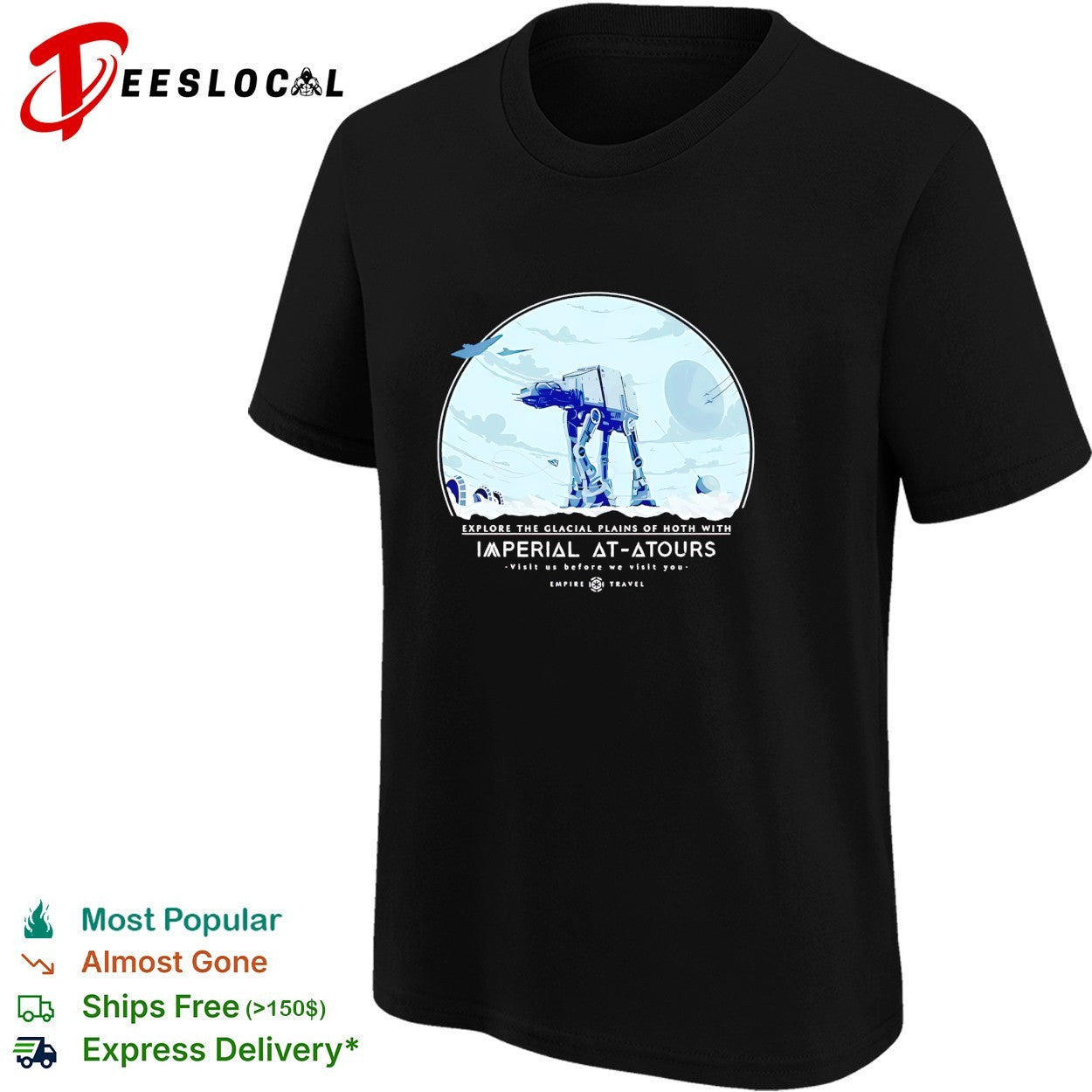 AT AT walker exploring Hoth Imperial tours poster shirt