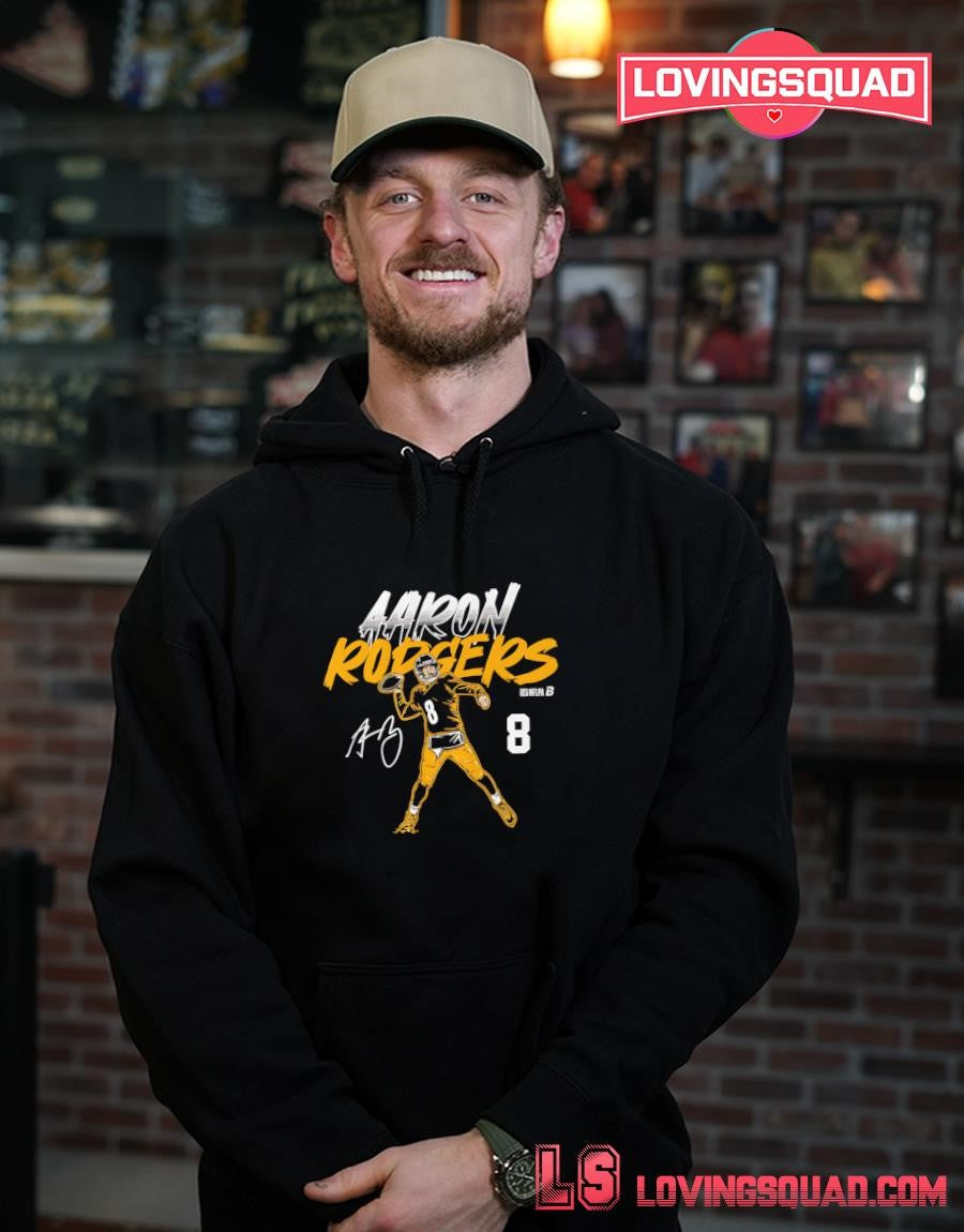 Aaron Rodgers Name & Number Pose Signature T-Shirt