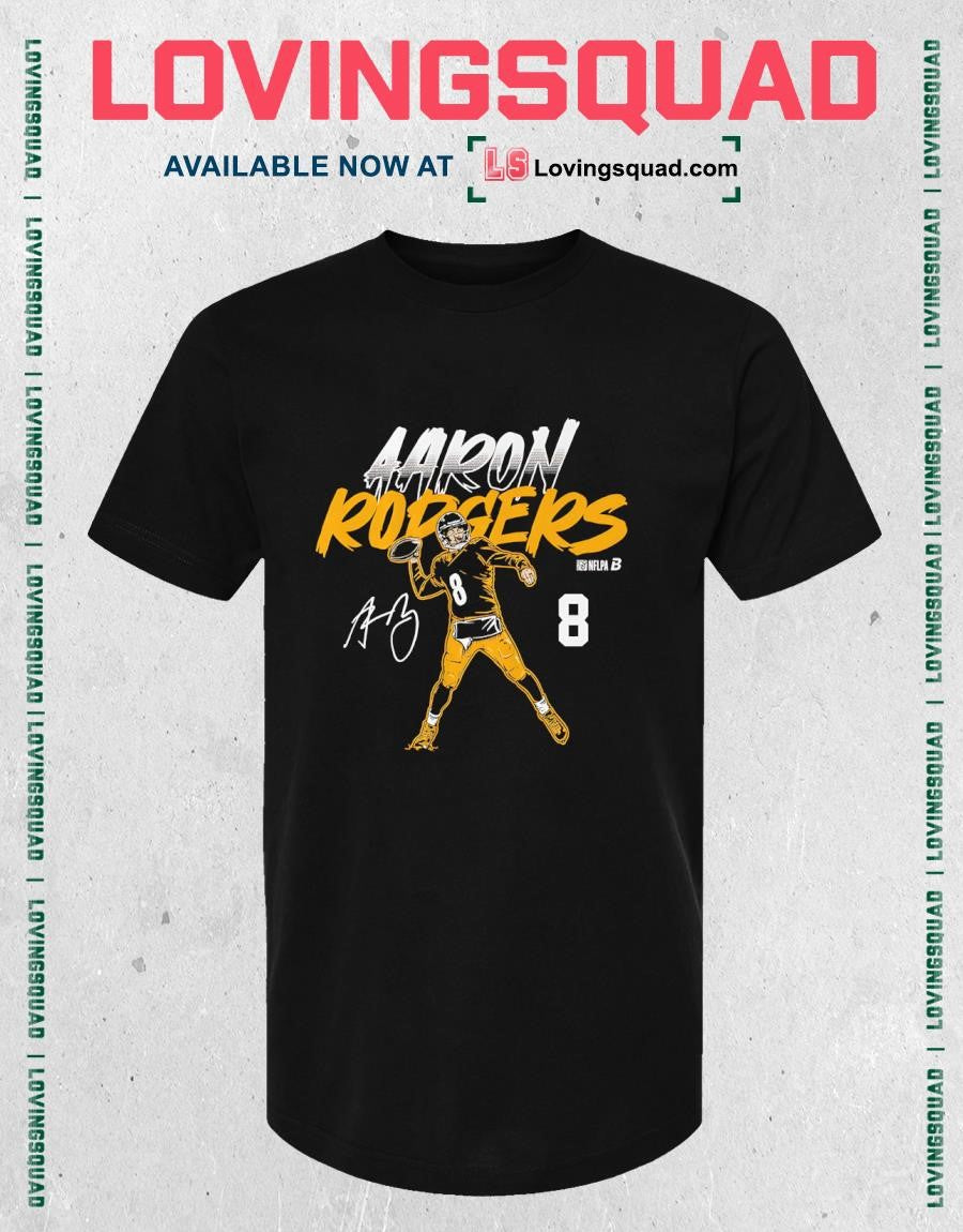 Aaron Rodgers Name & Number Pose Signature T-Shirt