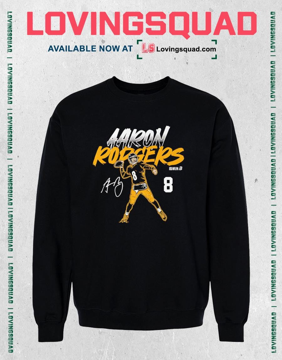 Aaron Rodgers Name & Number Pose Signature T-Shirt