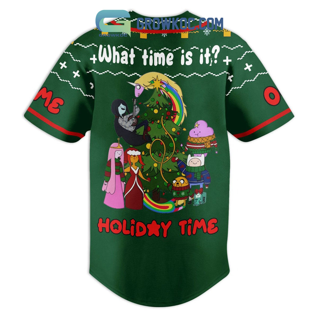 Adventure Time Christmas Holiday Personalized Baseball Jersey
