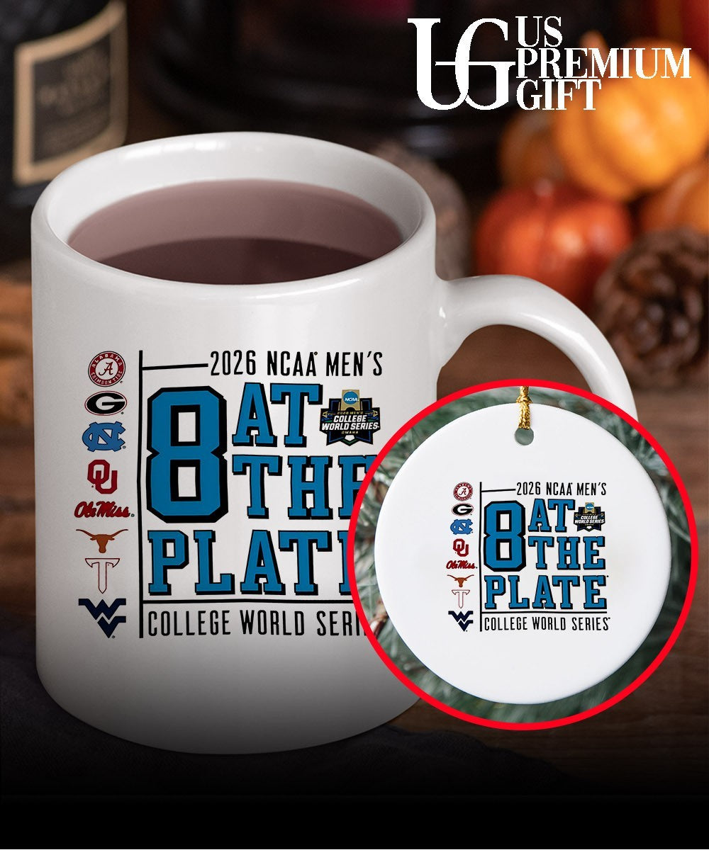 Alabama Georgia North Carolina Oklahoma Ole Miss Texas Texas Tech West Virginia 2026 NCAA Men’s 8 at the Plate College World Series shirt