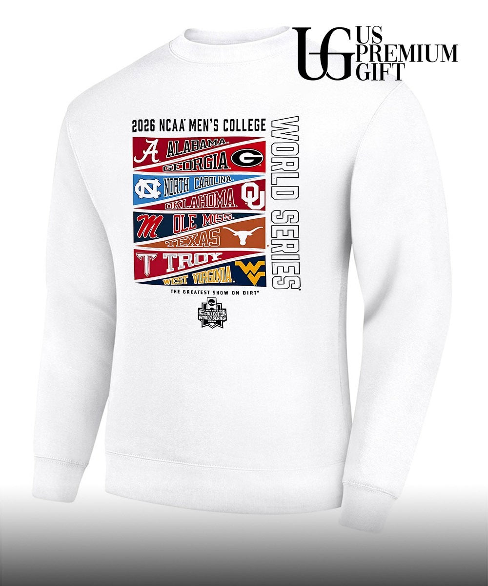 Alabama Georgia North Carolina Oklahoma Ole Miss Texas Troy West Virginia NCAA 2026 Men’s College World Series shirt