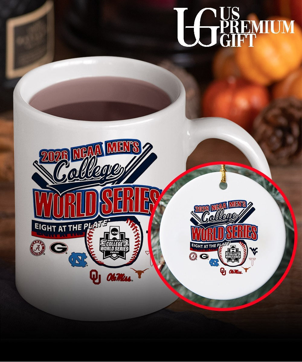 Alabama Georgia North Carolina Oklahoma Ole Miss West Virginia Texas 2026 NCAA Men’s College World Series Eight at the Plate shirt