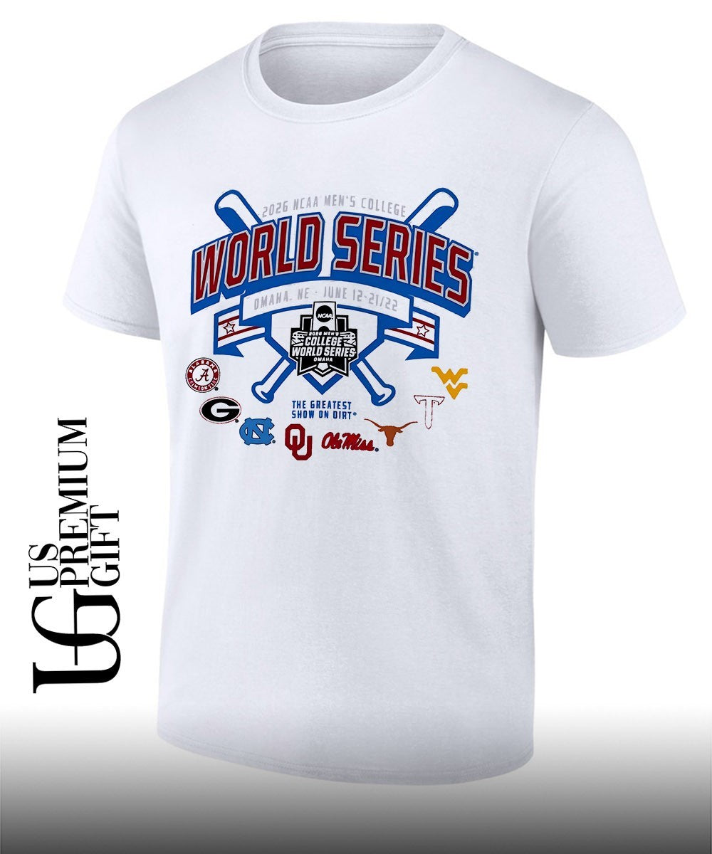 Alabama Georgia North Carolina Oklahoma Ole Miss West Virginia Texas 2026 NCAA Men’s College World Series shirt