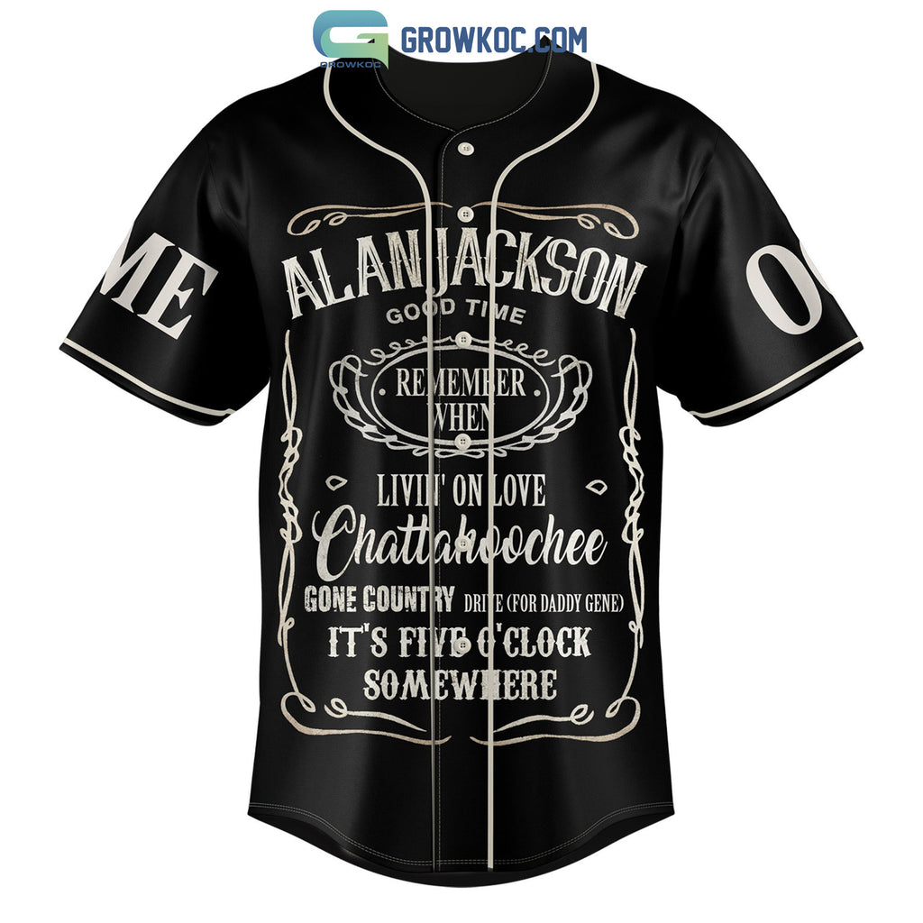 Alan Jackson Remember When Country Music Personalized Baseball Jersey