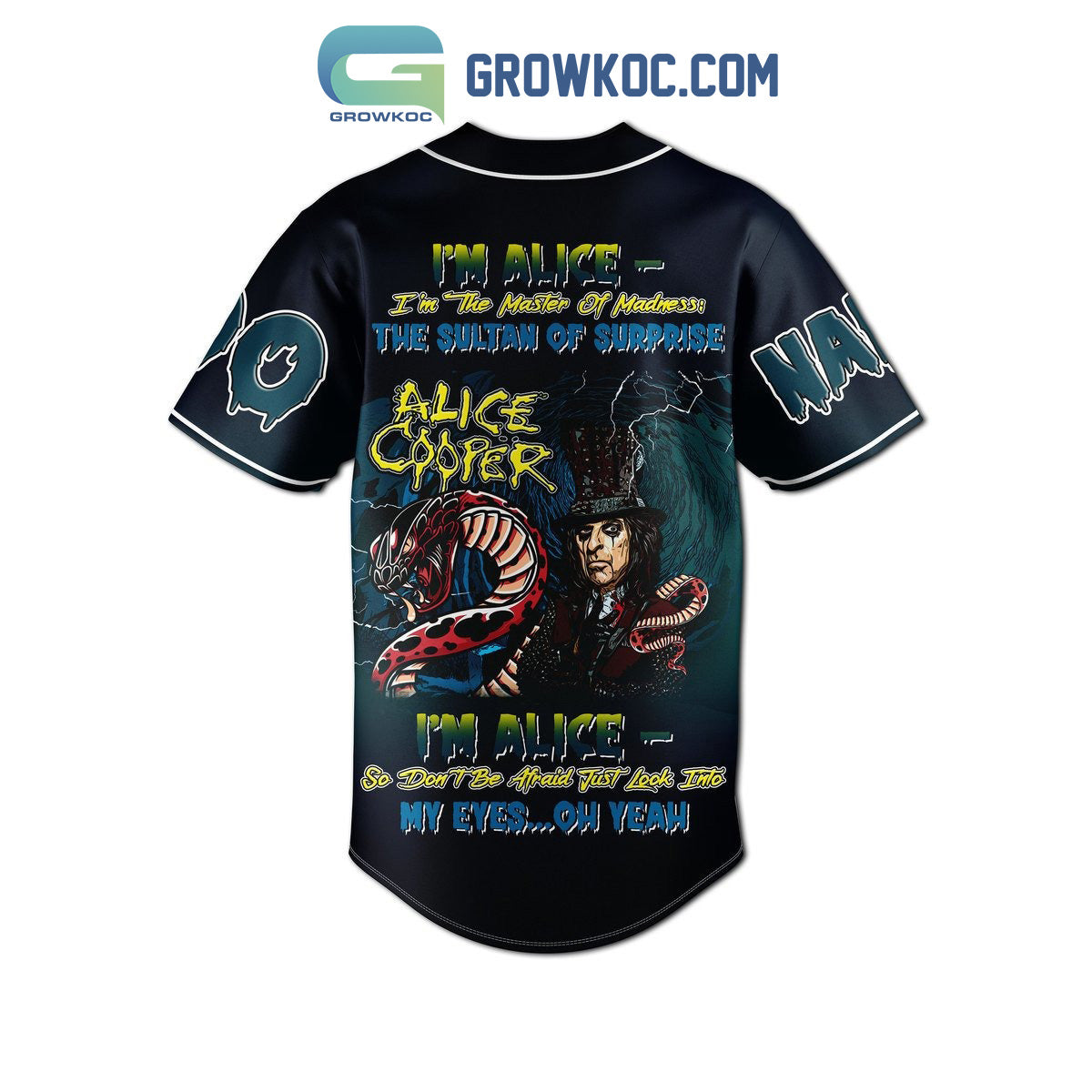 Alice Cooper I’m The Master Of Madness The Sultan Of Surprise Personalized Baseball Jersey