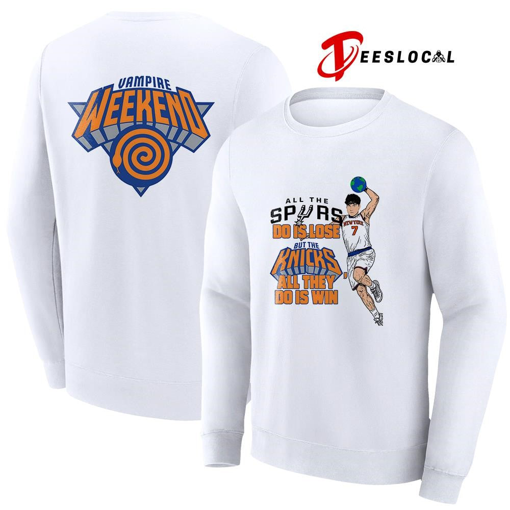 All the Spurs do is lose but the Knicks all they do is win Vampire Weekend art shirt
