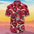 Arizona Diamondbacks Embossed Flower MLB Red Hawaiian Shirt For Men Women