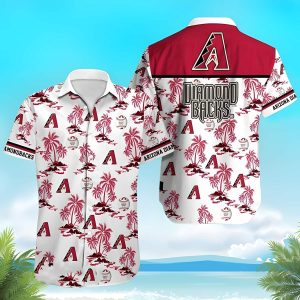 Arizona Diamondbacks Hawaiian Shirt White Aloha Palm Islands