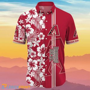 Arizona Diamondbacks MLB Hibiscus Flower Red Hawaiian Shirt Summer