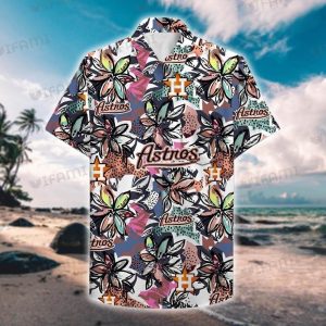 Astros Hawaiian Shirt Multicolor Big Flower Houston Astros Gift, Houston Astros Hawaiian Shirt