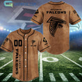 Atlanta Falcons Brown American Flag Personalized Baseball Jersey