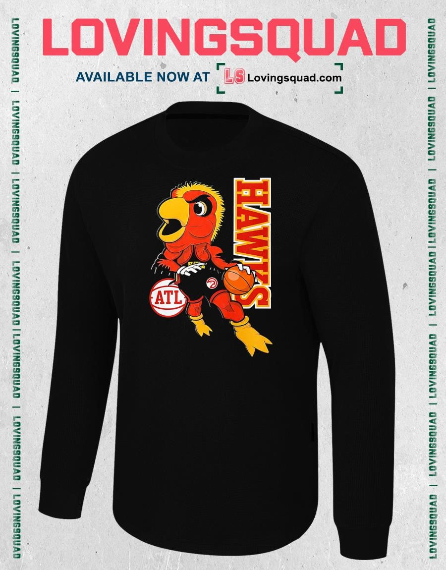 Atlanta Hawks Mascot Dribbling Basketball T-shirt