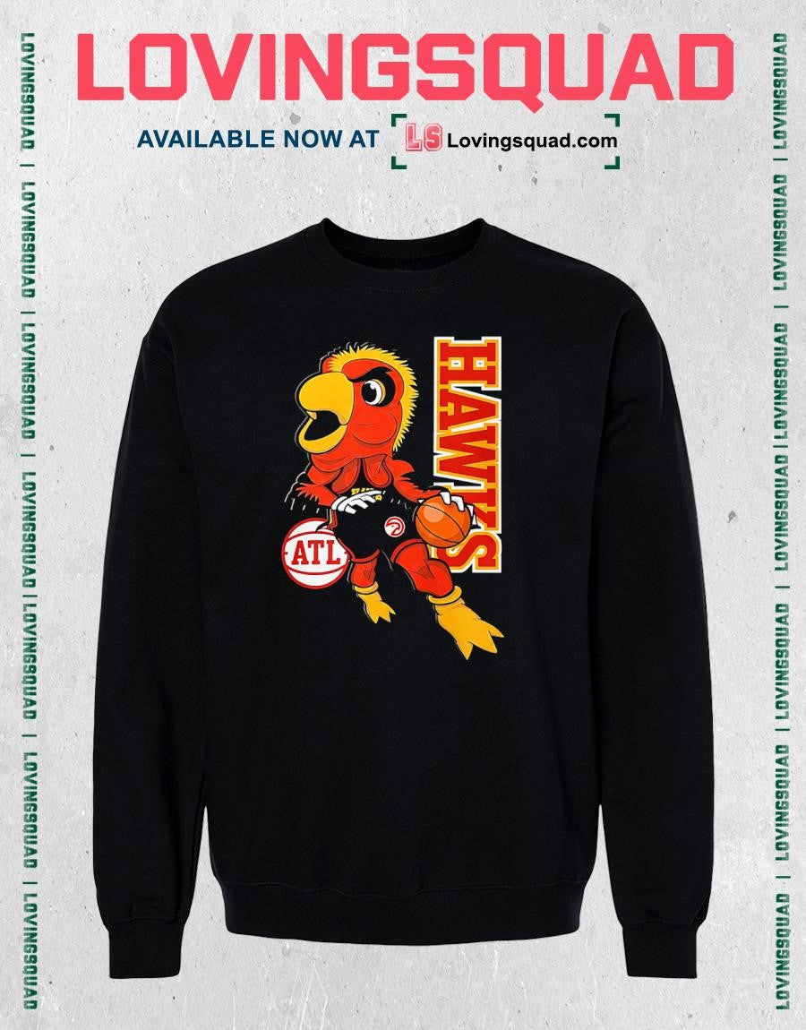 Atlanta Hawks Mascot Dribbling Basketball T-shirt