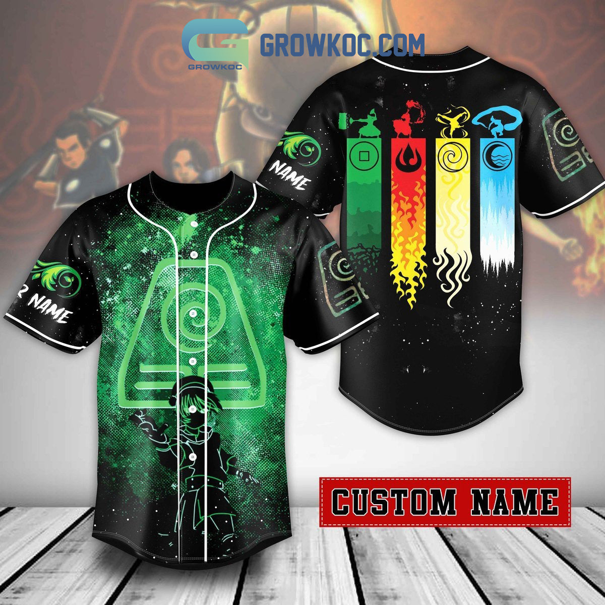 Avatar The Last Airbender Earthbending Fan Personalized Baseball Jersey