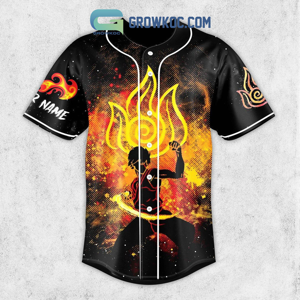 Avatar The Last Airbender Firebending Fan Personalized Baseball Jersey