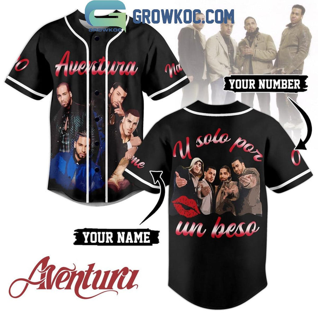 Aventura U Solo Por Un Beso Personalized Baseball Jersey