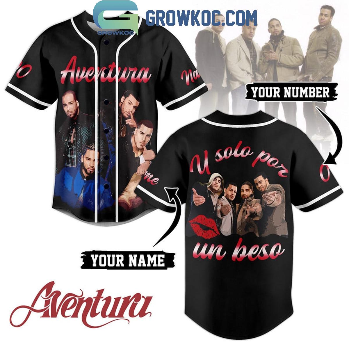 Aventura U Solo Por Un Beso Personalized Baseball Jersey