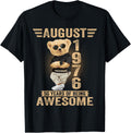 August 50th Birthday Men Women 1976 Awesome Teddy Bear T-Shirt