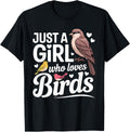 Cute Bird Art for Women Girls Birdwatcher Nerd Bird Watching T-Shirt