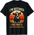 Funny Retirement Cow Retired Vintage Men Women Retro T-Shirt