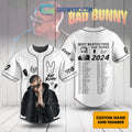 Bad Bunny Most Wanted Tour 2024 Personalized Baseball Jersey