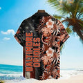 Baltimore Orioles Hibiscus Flower American Flag Pattern Black Hawaiian Shirt
