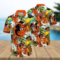 Baltimore Orioles White Parrot Tropical Hawaiian Shirt