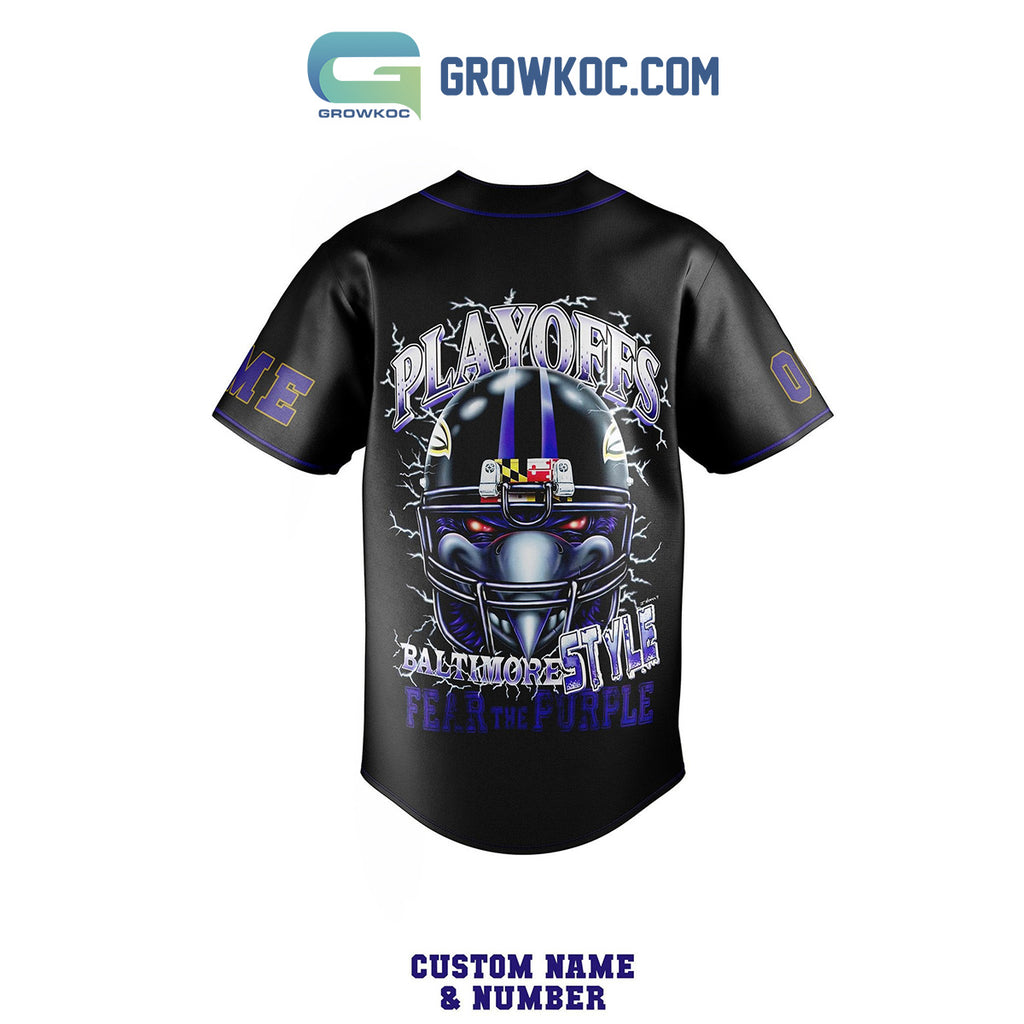 Baltimore Ravens Playoffs Baltimore Style Personalized Baseball Jersey