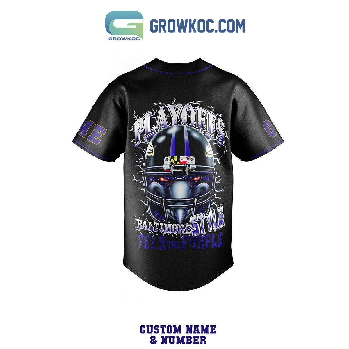 Baltimore Ravens Playoffs Baltimore Style Personalized Baseball Jersey