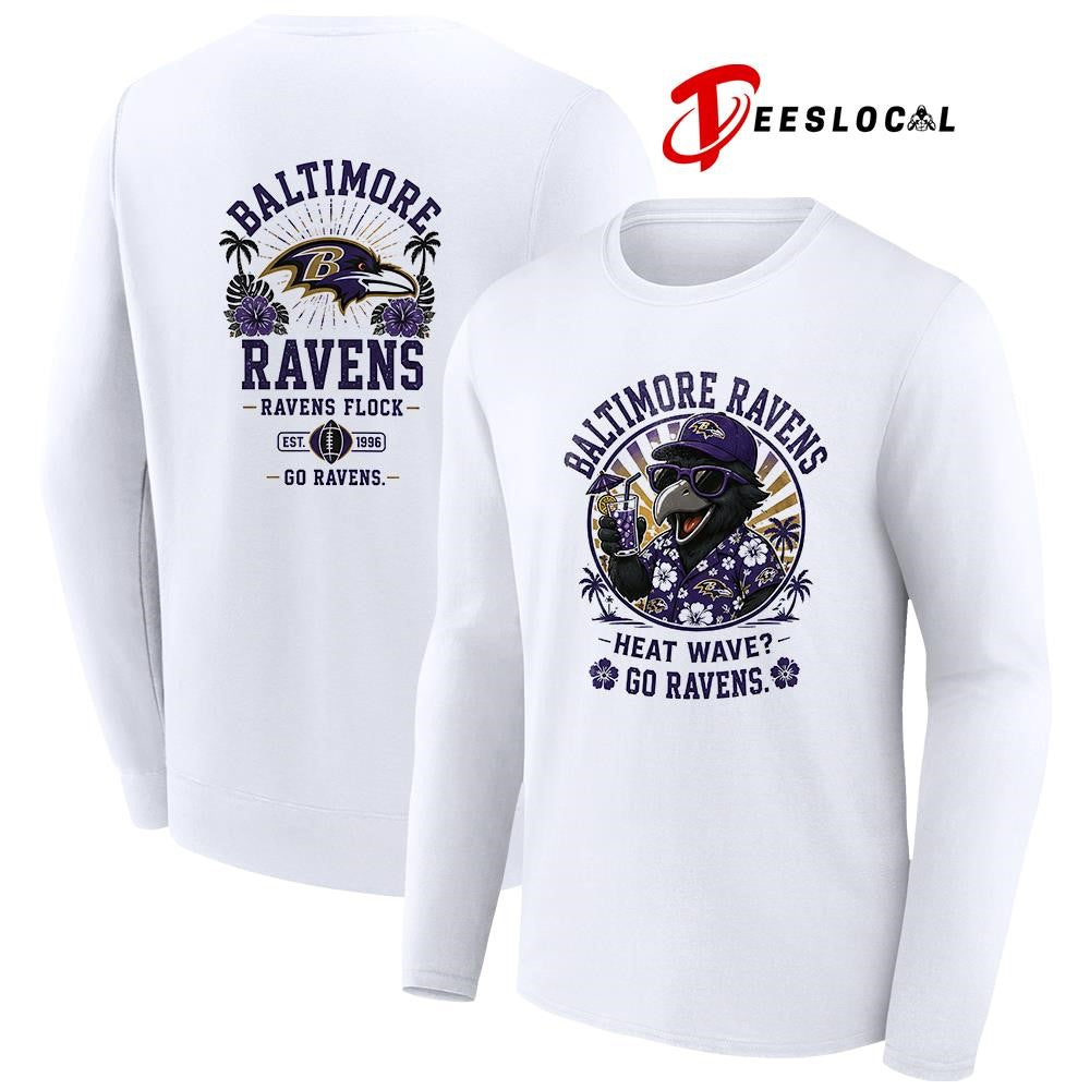 Baltimore Ravens heat wave beach vibes mascot shirt