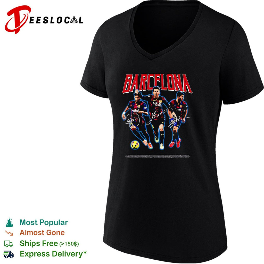 Barcelona Messi Suarez Neymar MSN portrait shirt