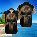 Beach Shirt Camouflage Skull Cincinnati Reds American Flag Hawaiian Shirt, Cincinnati Reds Hawaiian Shirt