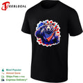 Bear saluting American flag bandana shirt
