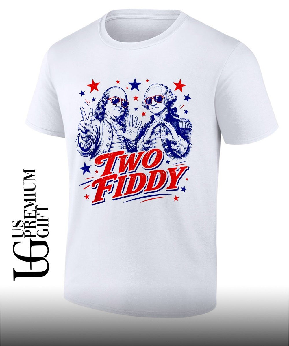 Benjamin Franklin George Washington Two Fiddy America 250 Years Anniversary shirt