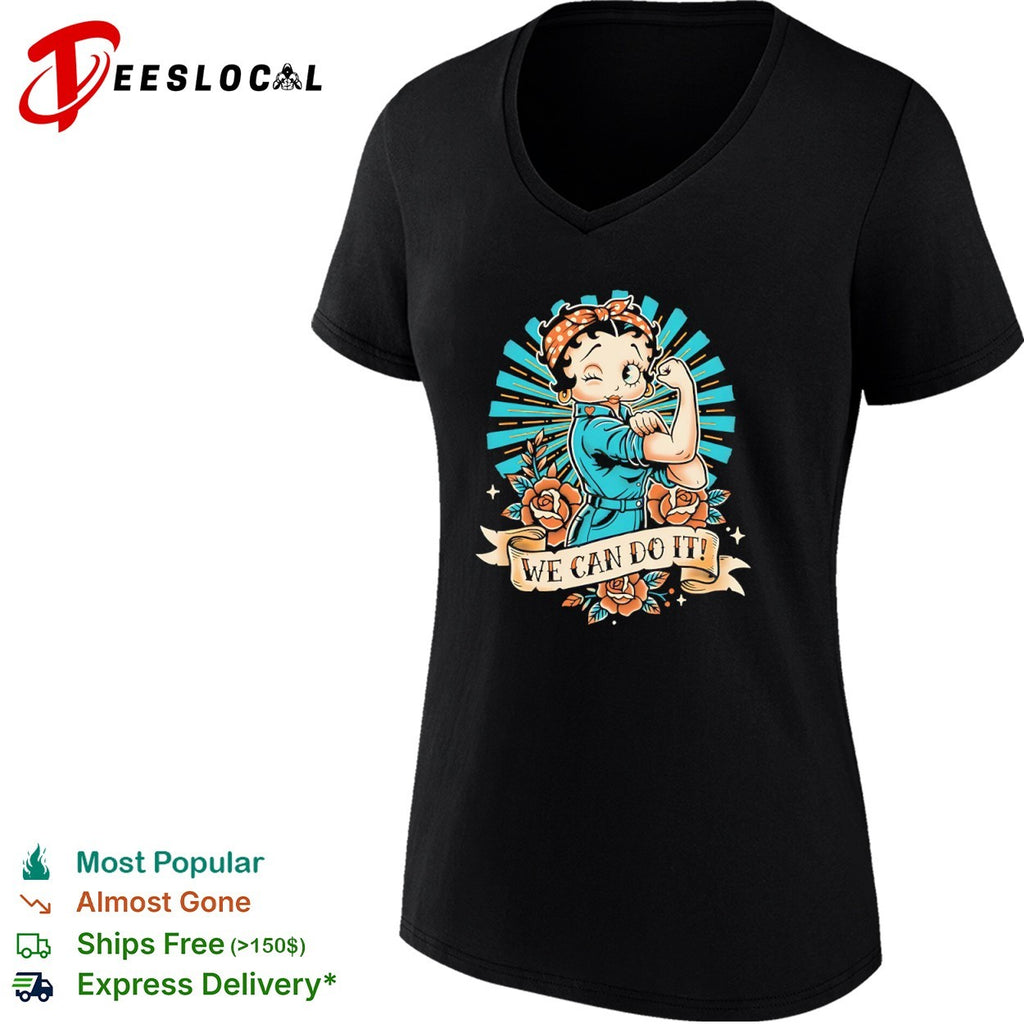 Betty Hoop style of Rosie the Riveter shirt