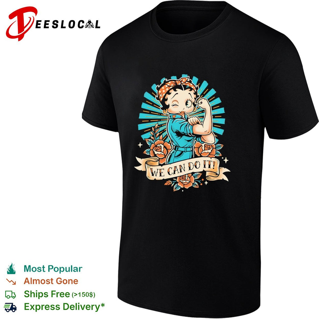 Betty Hoop style of Rosie the Riveter shirt