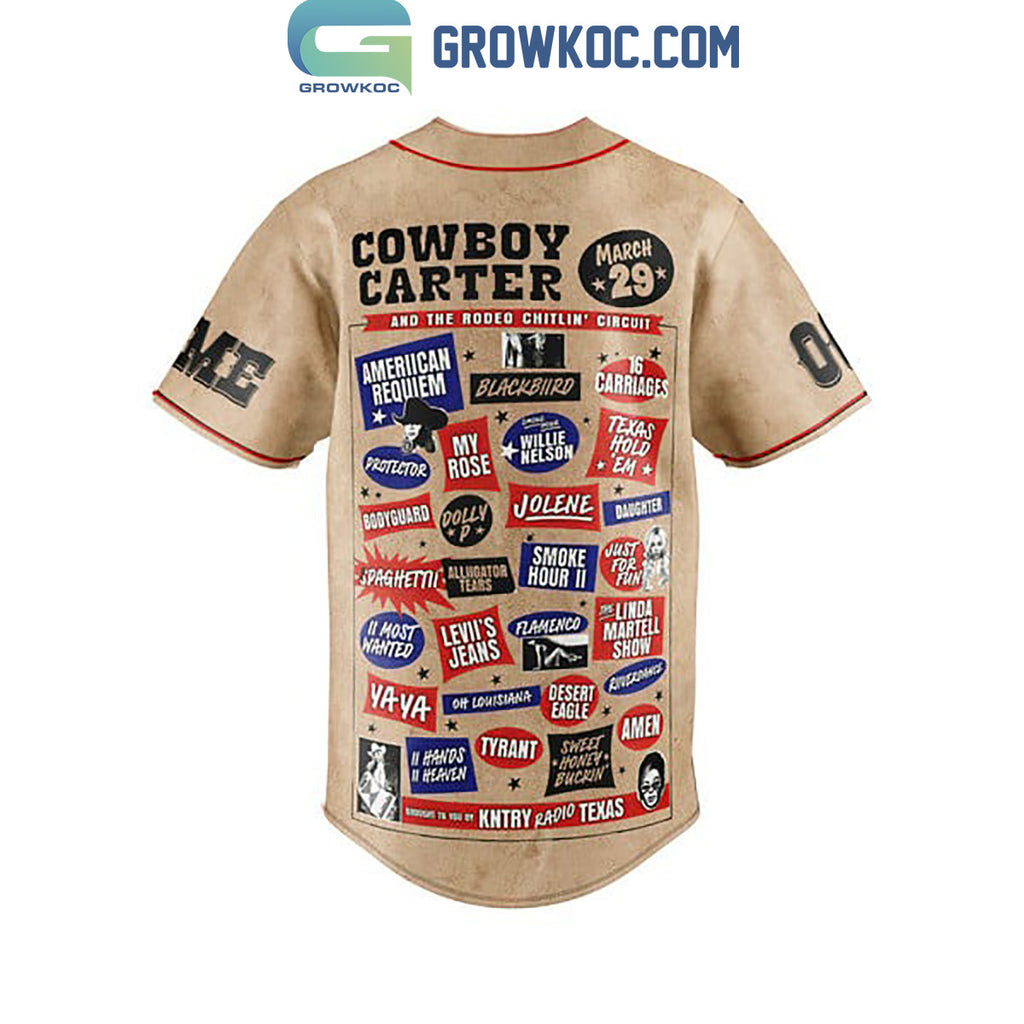 Beyonce Cowboy Carter Smoke Hour Jolene Personalized Baseball Jersey