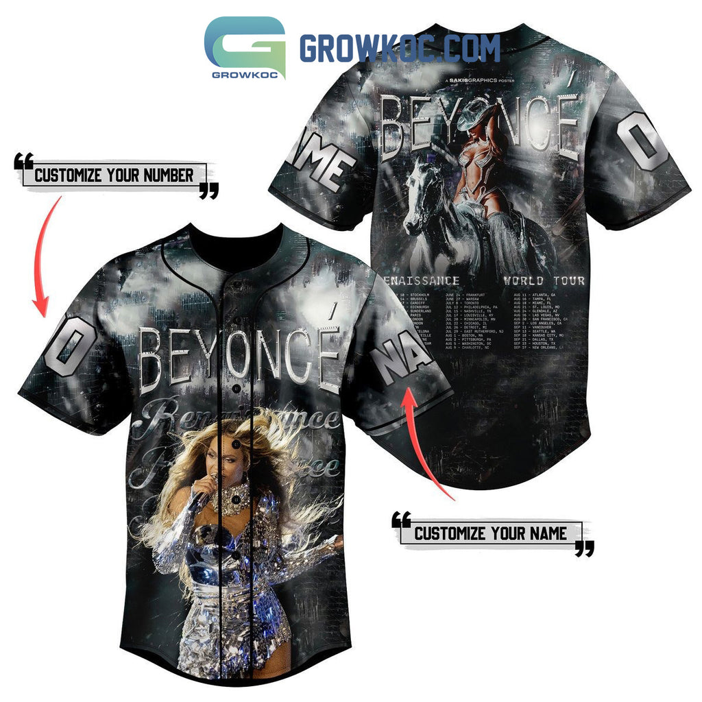 Beyonce Enaissance World Tour Personalized Baseball Jersey