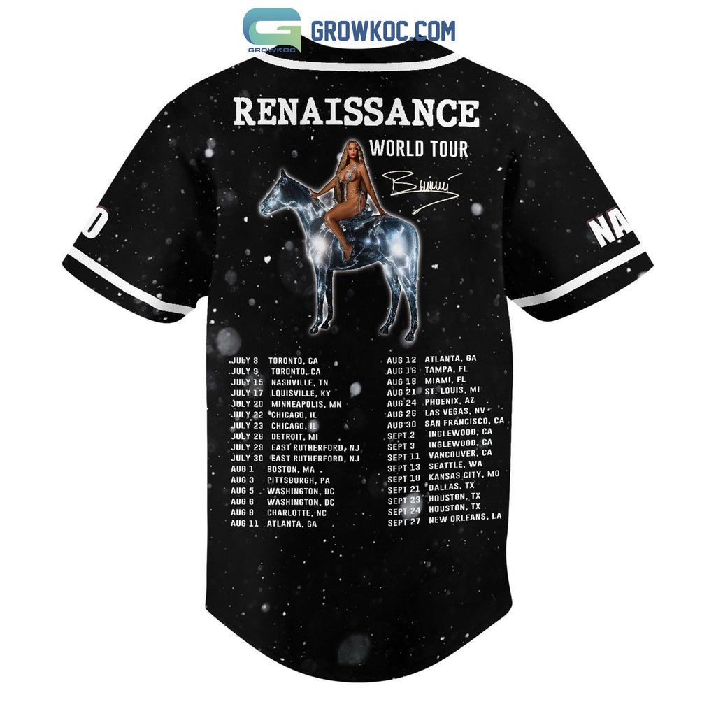 Beyonce Renaissance World Tour Personalized Baseball Jersey