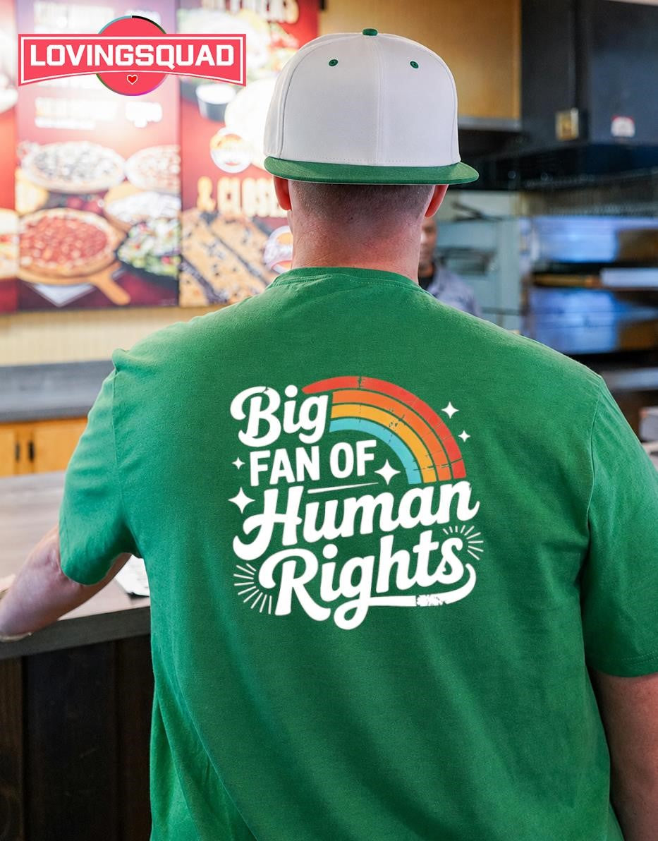 Big Fan of Human Rights Retro Rainbow equality shirt